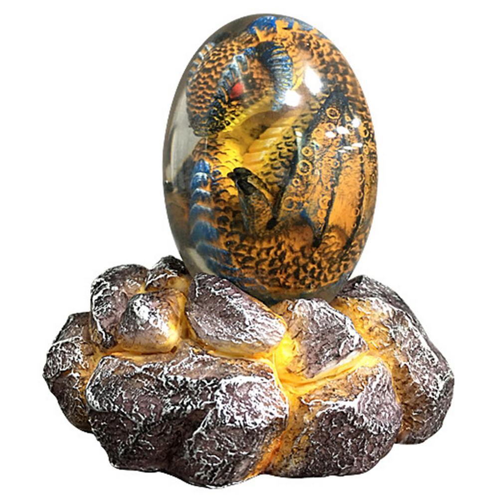 LED Lava Dragon Egg Ornamental Decor Dinosaur Egg Statue Resin Dragon Egg Crystal Minerale Gemstone Reiki Home Decor - DropOnline.co