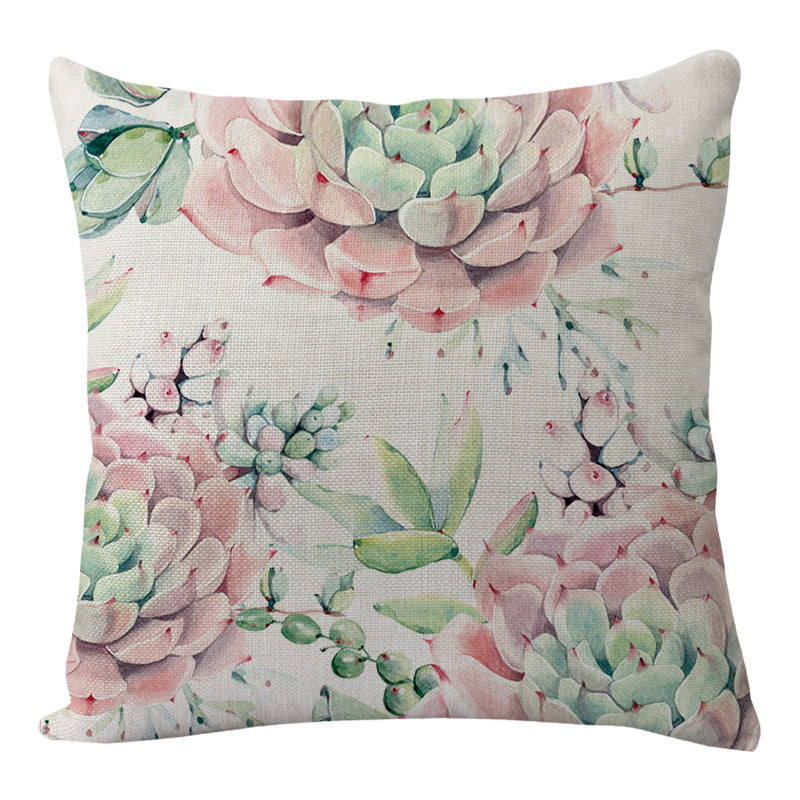 Flowers And Birds Flowers Flax Pillow Car And Sofa Cushion Lumbar Pillow - DropOnline.co