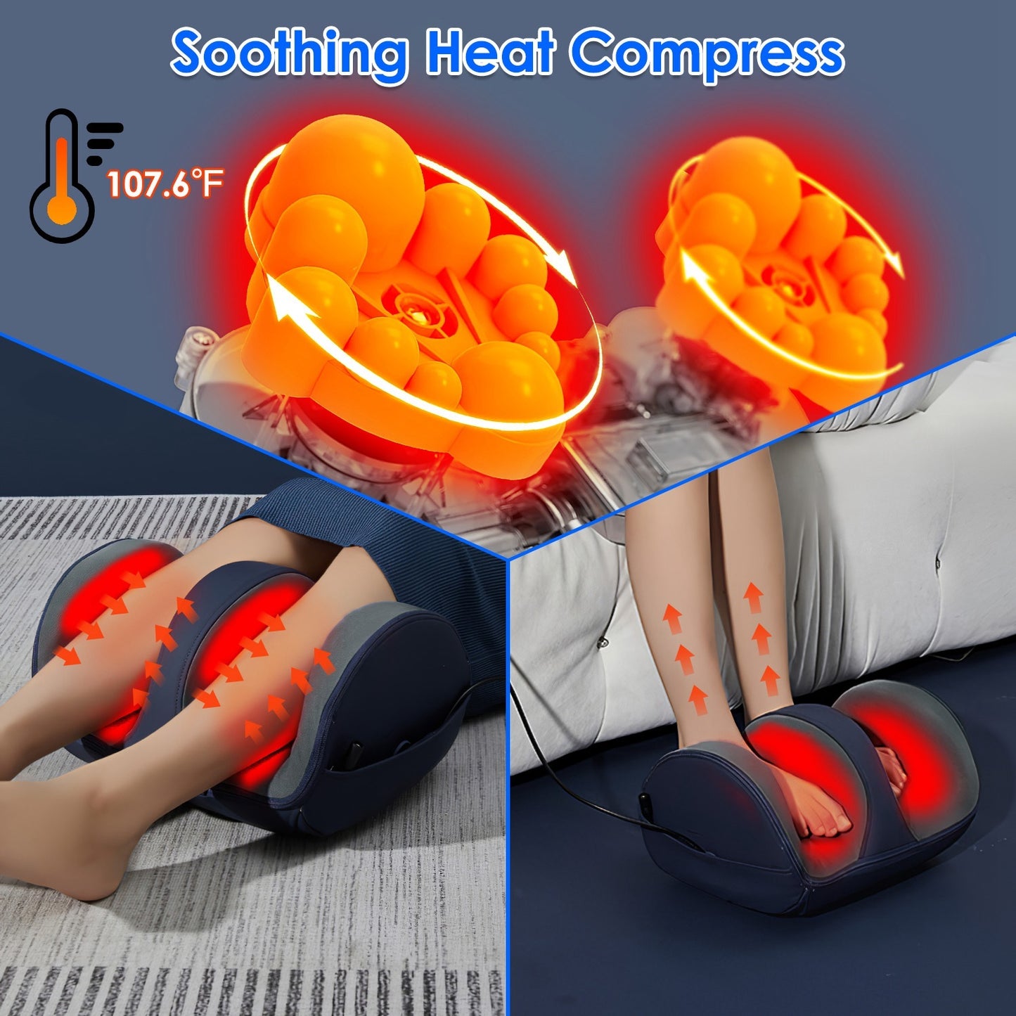 Shiatsu Foot Massager With Heat Foot Calf Thigh Arm Massager Machine With 3 Modes 3 Intensity Levels Gifts For Mom Dad Lover - DropOnline.co