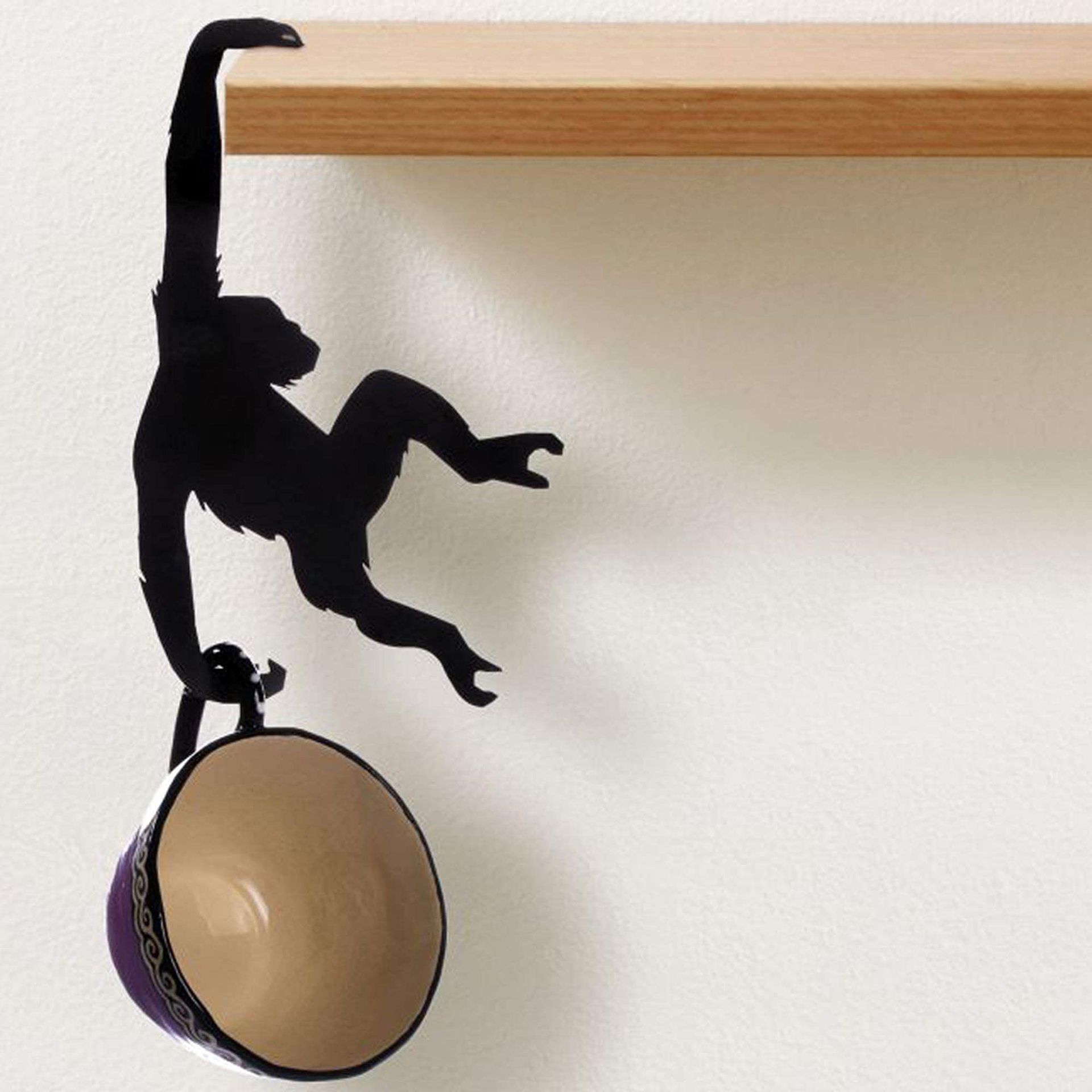 Wooden Monkey Hook Chimp Indoor Wall Decorations Living Room And Kitchen Plastic Bag Cup - DropOnline.co