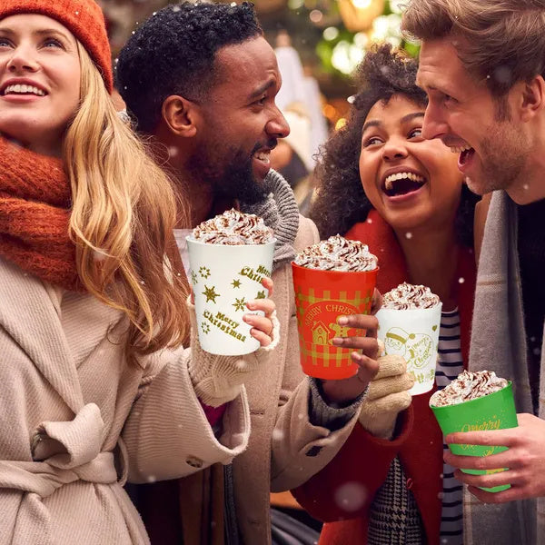 12 Pcs Christmas Plastic Tumblers Gingerbread Man Santa Reindeer Pattern 16 Oz Reusable Drink Cups Cute Beverage Cups For Beer Coffee Tea Xmas Holiday Party Supplies - DropOnline.co