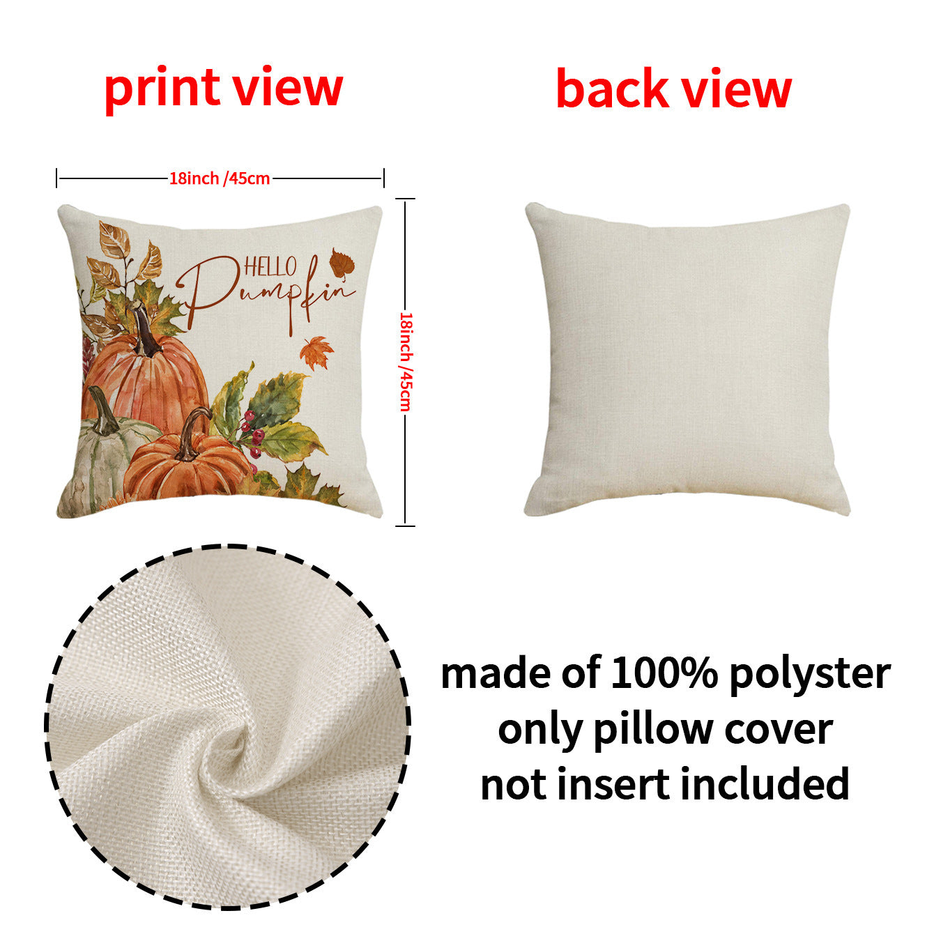 Thanksgiving Pillow Cover Pumpkin Decoration Cushion Cover - DropOnline.co
