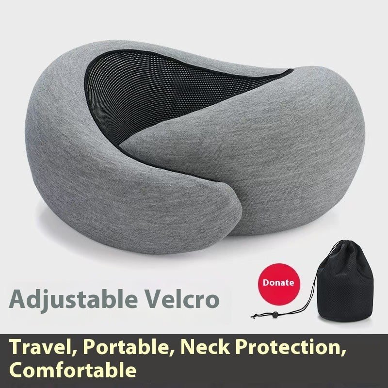 Soft Memory Foam Travel Neck Pillow U Shape Adjustable Support Comfortably Sleeping On Plane Car Office Noon Break - DropOnline.co