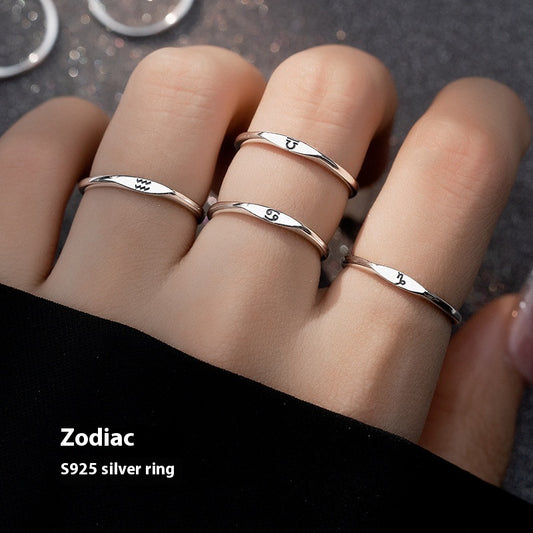 Simple Twelve Constellation Open Ring - Single Exclusive Zodiac Ring - DropOnline.co