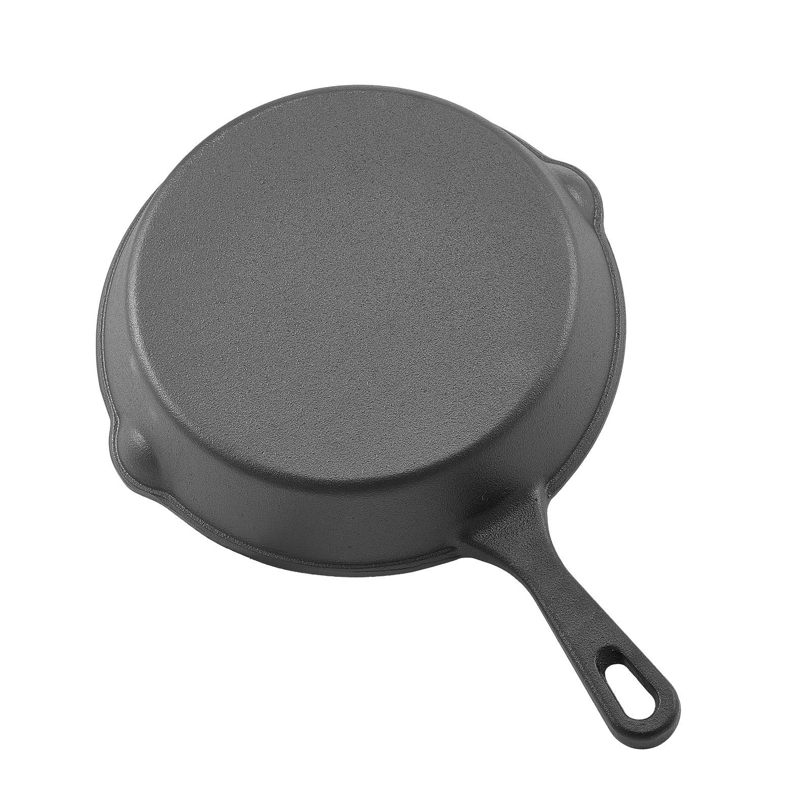 3 Piece Cast Iron Skillet Frying Pan Set 6 8 10 In Handle Pre-Seasoned Black - DropOnline.co