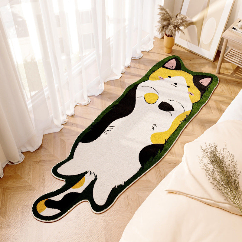 Cartoon Carpet Bedroom Bedside Blanket Window Cushion Washable Cashmere Room Foot Mat - DropOnline.co
