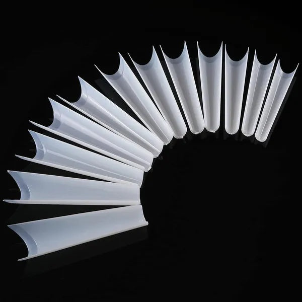 500Pcs False Nail Tips C Curve Half Cover French Nails Extra Long Fake - DropOnline.co