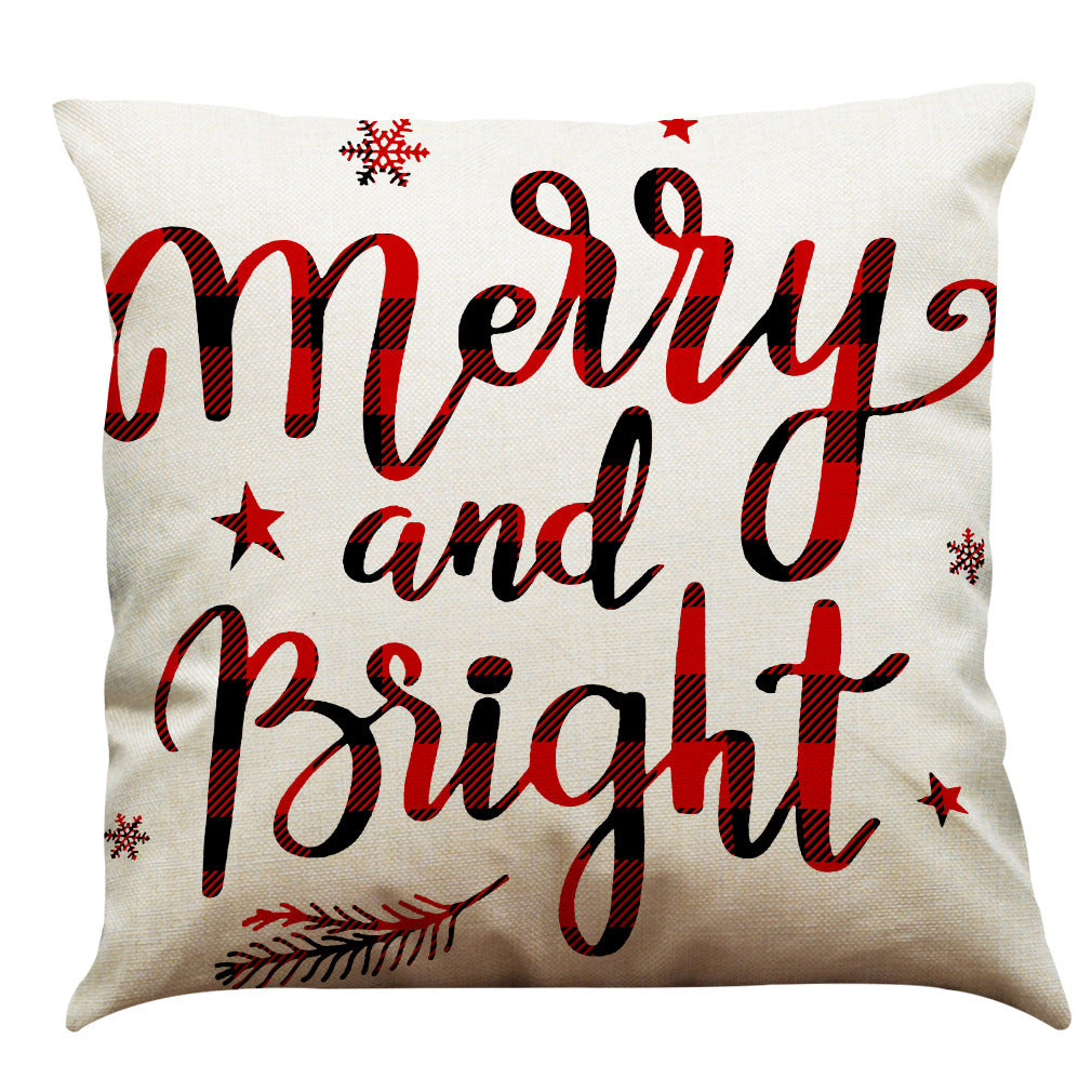 Christmas Cotton Linen Sofa Car Cushion Pillowcase - DropOnline.co