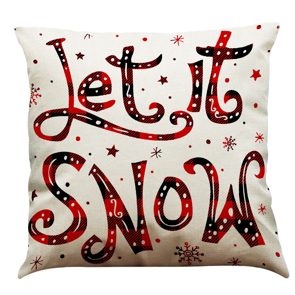 Christmas Cotton Linen Sofa Car Cushion Pillowcase - DropOnline.co