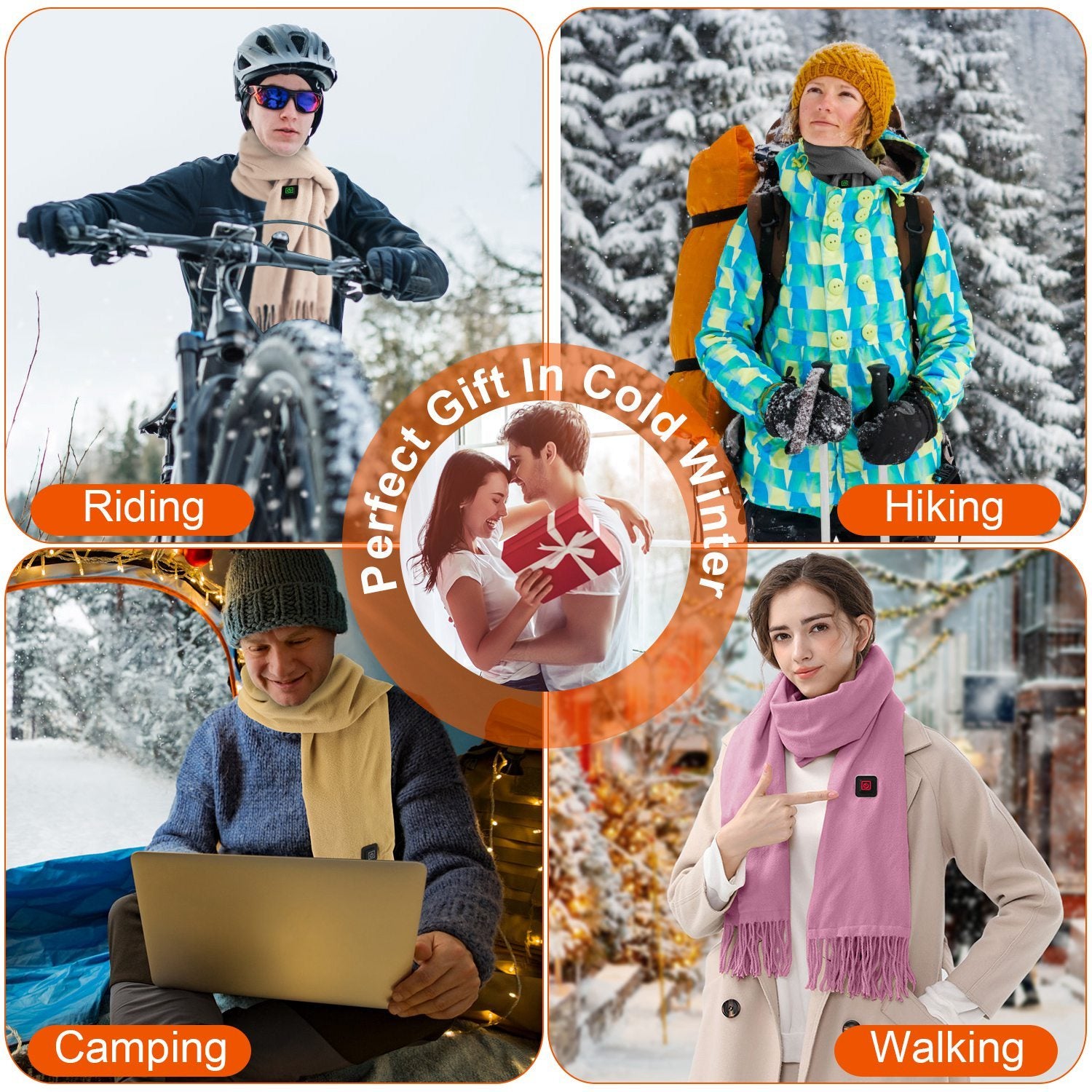 USB Electric Heated Winter Scarf - 3 Heating Modes for Outdoor Activities - DropOnline.co