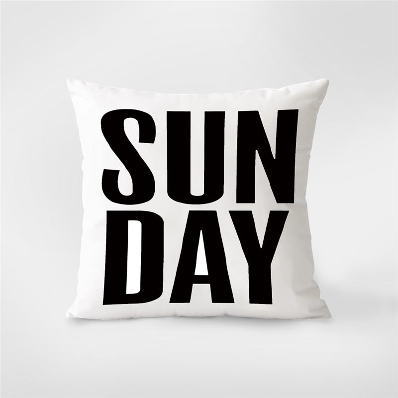 Geometric English Letter Simple And Light Luxury Waist Cushion Pillowcase - DropOnline.co