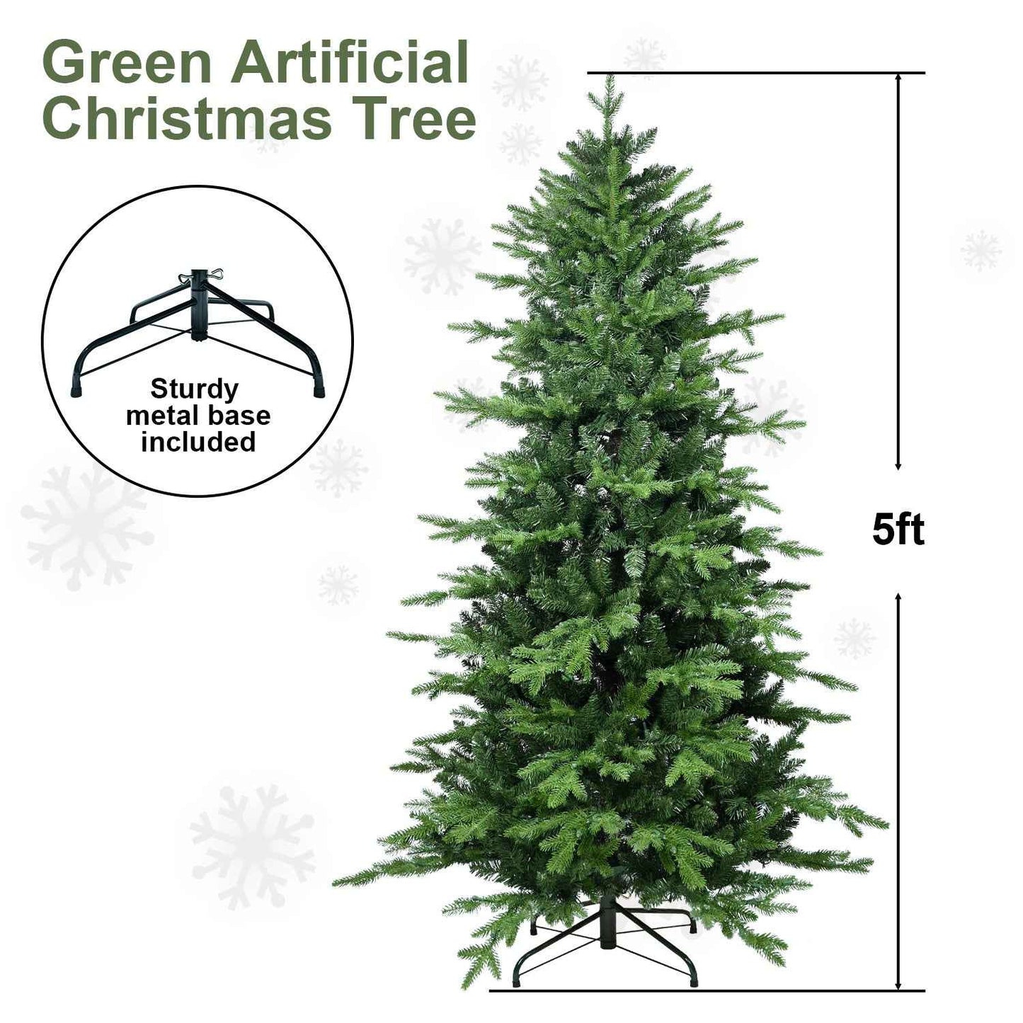 PVC Christmas Tree Green - 4ft-7.5ft PE/PVC Hybrid Automatic Tree