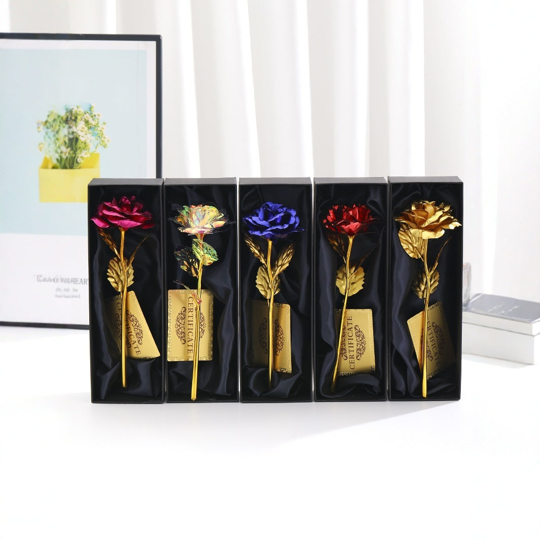 Gold Foil Rose Creative Holiday Gifts For Girls - DropOnline.co