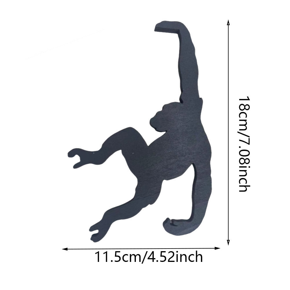 Wooden Monkey Hook Chimp Indoor Wall Decorations Living Room And Kitchen Plastic Bag Cup - DropOnline.co