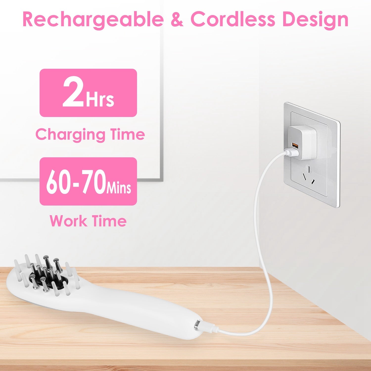 1Pc Electric Scalp Massage Comb Microcurrent Hair Brush Handheld Head Scratcher Massager Hair Oil Applicator With Vibration Micro-Current Mode Red & Blue Light Therapy Oil Applicator - DropOnline.co