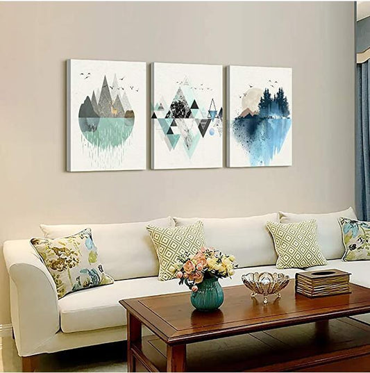 Abstract Living Room Canvas Art - Modern Smokey Girl Landscape Wall Decoration Painting - DropOnline.co