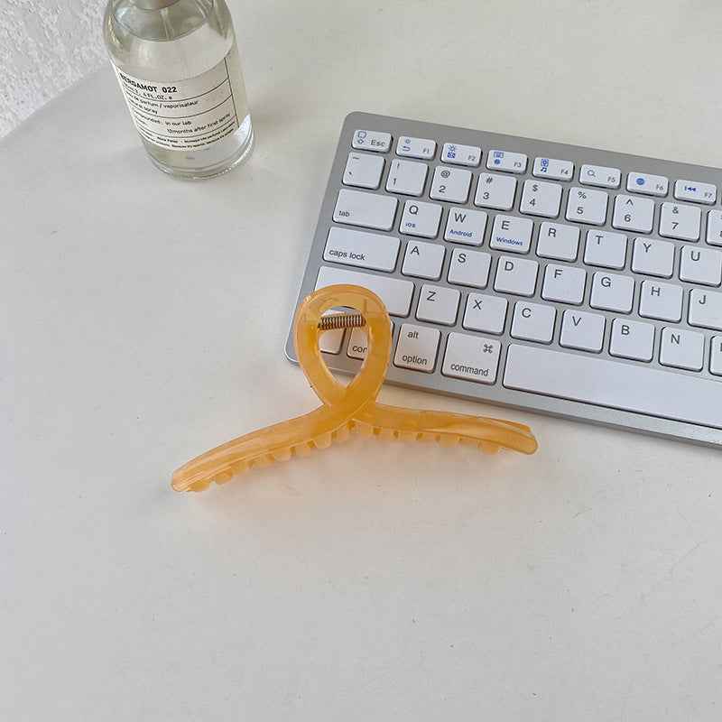 Large Jelly Color Bath Pan Hair Grabber - Minimalist Curve Design Drain Catcher