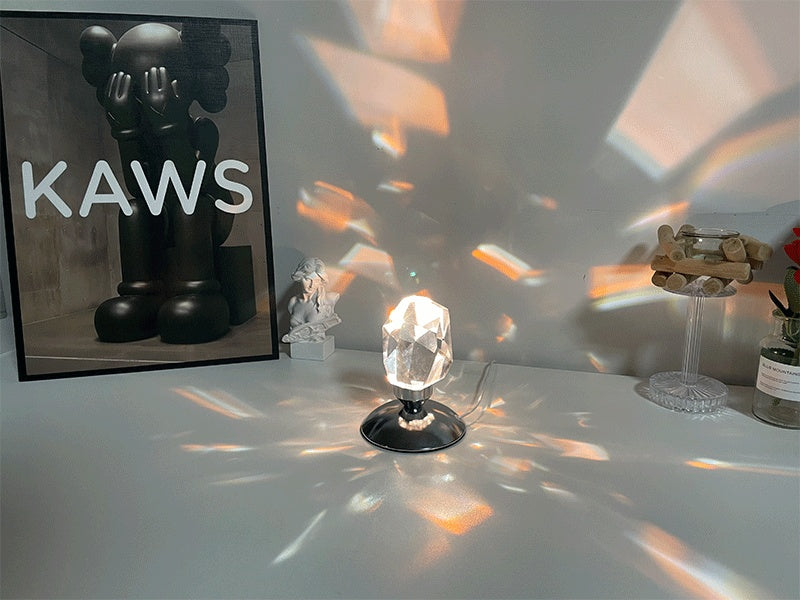 Led Crystal Night Light With Remote Control Bedroom Decor Mood Light Novelty Gift Usb Bedside Romantic Projector Rgb Night Lamp - DropOnline.co