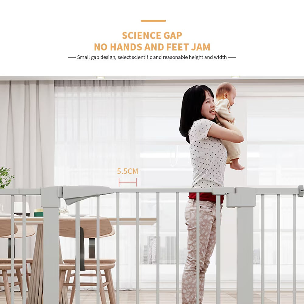 30-Inch High Child Safety Gate - Baby Door Barrier with Extensions for Stairs & Doorways - DropOnline.co