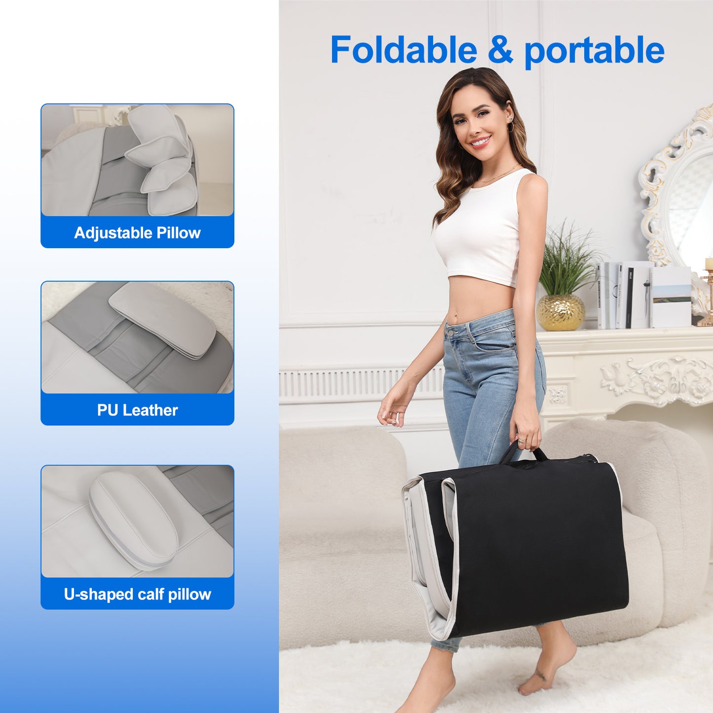 Detachable Smart Massage Mattress,Independent Lumbar And Back Heat Therapy,Overload Automatic Protection,Removable And Washable - DropOnline.co