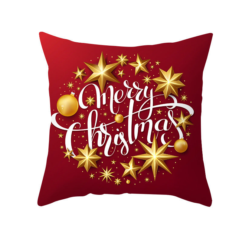 Cartoon Santa Claus Series Peach Skin Sofa Cushion Cover - Fun Christmas Holiday Decoration - DropOnline.co
