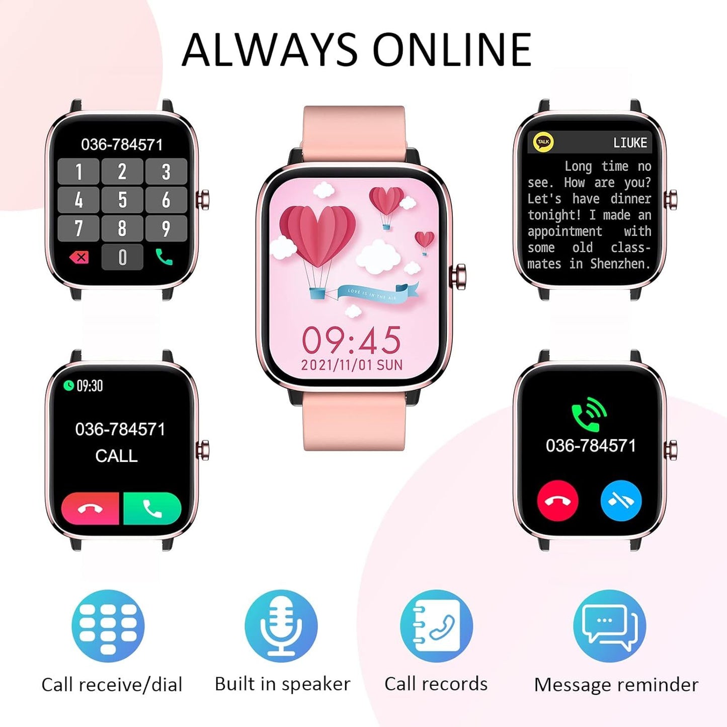 New Smartwatches Now On Sale, Featuring Message Alerts, Call Answering, Health Monitoring, Activity Tracking, Notification Reminders, And Fitness Functions. - DropOnline.co