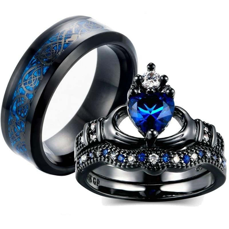 Crown love sapphire female ring - DropOnline.co
