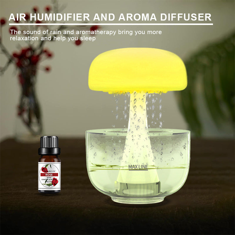 Jellyfish Raindrop Humidifier Ultrasonic Atomization Seven-color Ambience Light Cloud Rain Aroma Diffuser Home Decor - DropOnline.co