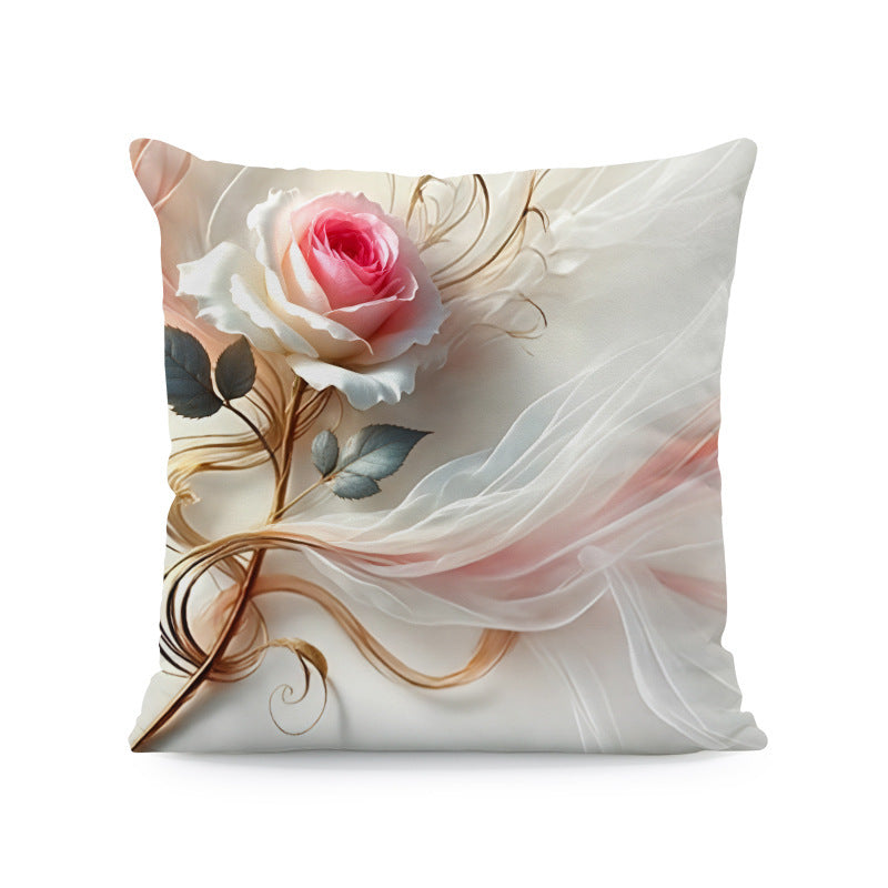 Ink-painting Plum Blossom Yellow Flower Sofa Cushion Cover Without Pillow Core - DropOnline.co