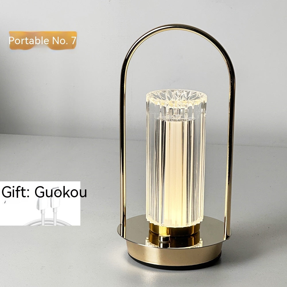 Metal Portable Ambience Light Bedroom Bedside Lamp Home Decor - DropOnline.co