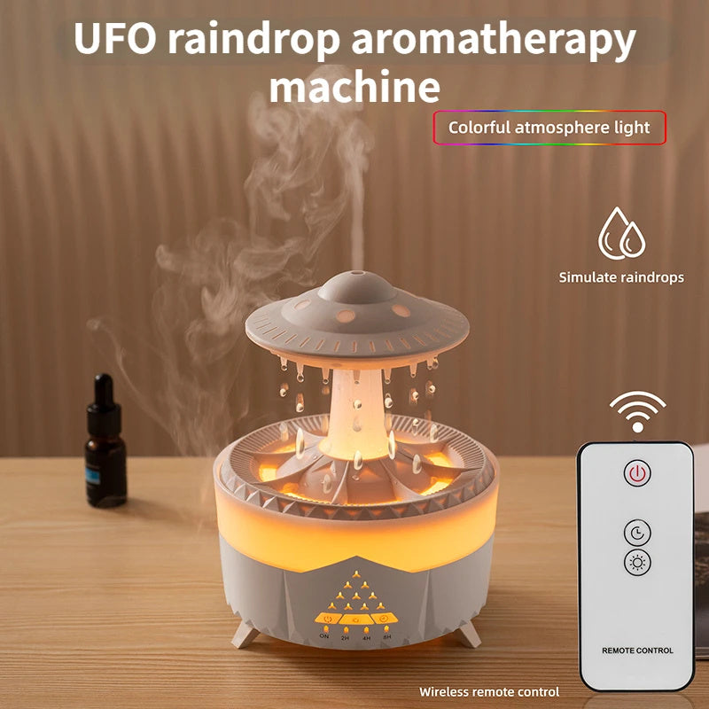 New UFO Raindrop Humidifier Water Drop Air Humidifier USB Aromatherapy Essential Oils Aroma Air Diffuser Household Mist Maker Home Decor - DropOnline.co