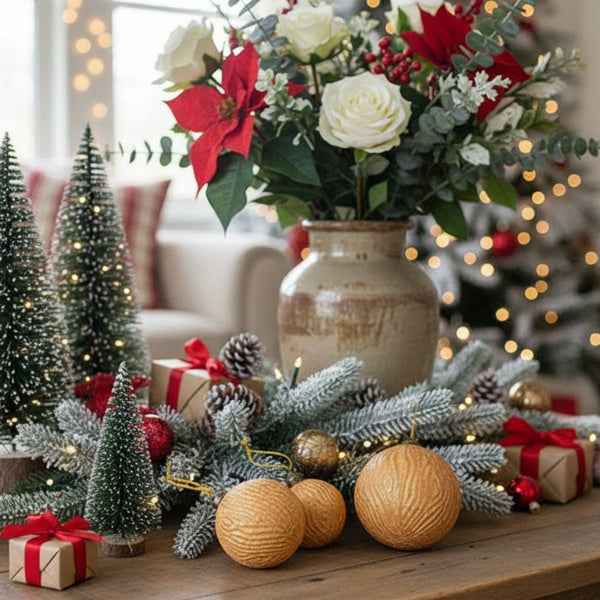 6PCS Glass Christmas Ball Ornaments - Shimmering Gold Holiday Tree Decorations (3.9 inch) - DropOnline.co