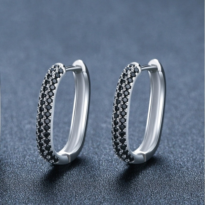 French-style Black Zircon Earrings - DropOnline.co