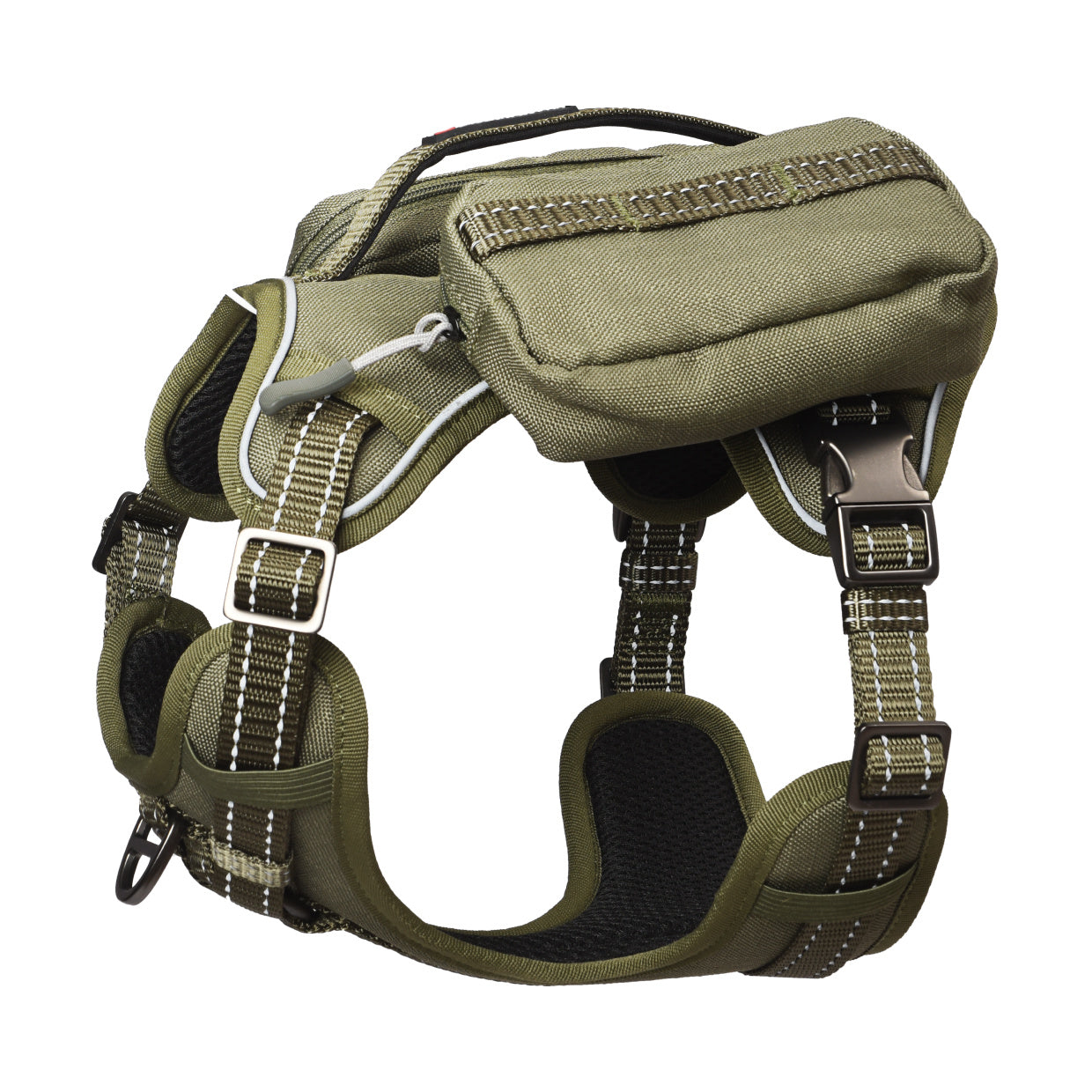 PETMARVEL High-Perfomance Tactical Dog Harness With Backpack, No Pull Front Clip & Metal Buckles - DropOnline.co