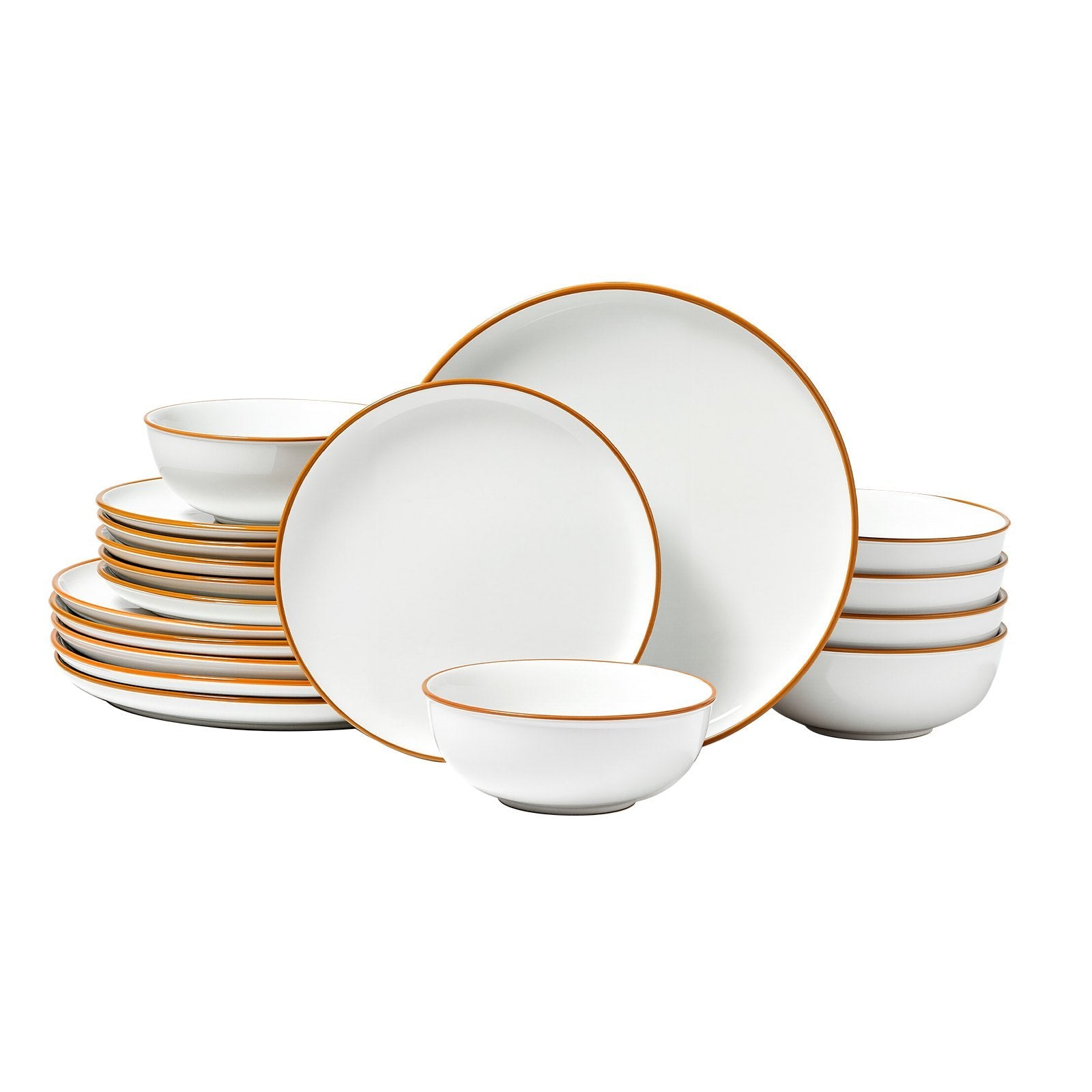 18 PCS Dinnerware Set Ceramic Plates And Bowls Sets Service For 6 White - DropOnline.co