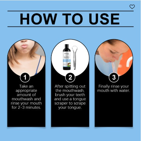 Oralhoe Coconut Mint Oil, Coconut Mint Mouthwash  Breath Care Gum Stain Removal Mouthwash - DropOnline.co