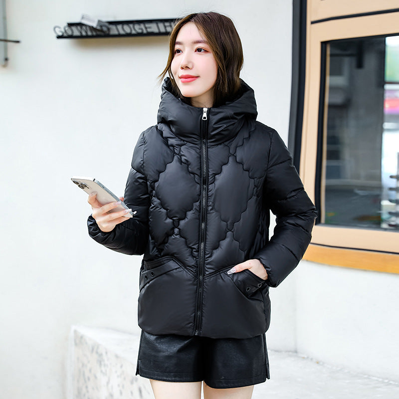 Cotton Coat Rhombus Thickened Cotton Coat Fleece-lined Cotton Coat Jacket - DropOnline.co