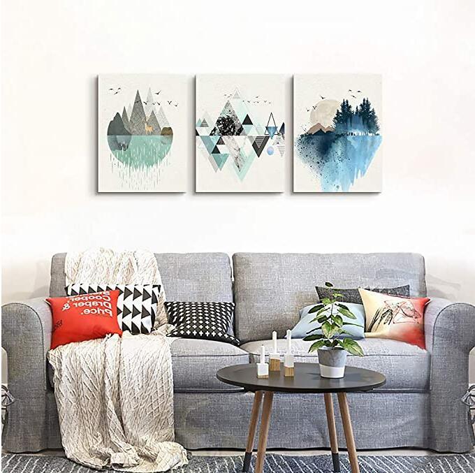 Abstract Living Room Canvas Art - Modern Smokey Girl Landscape Wall Decoration Painting - DropOnline.co