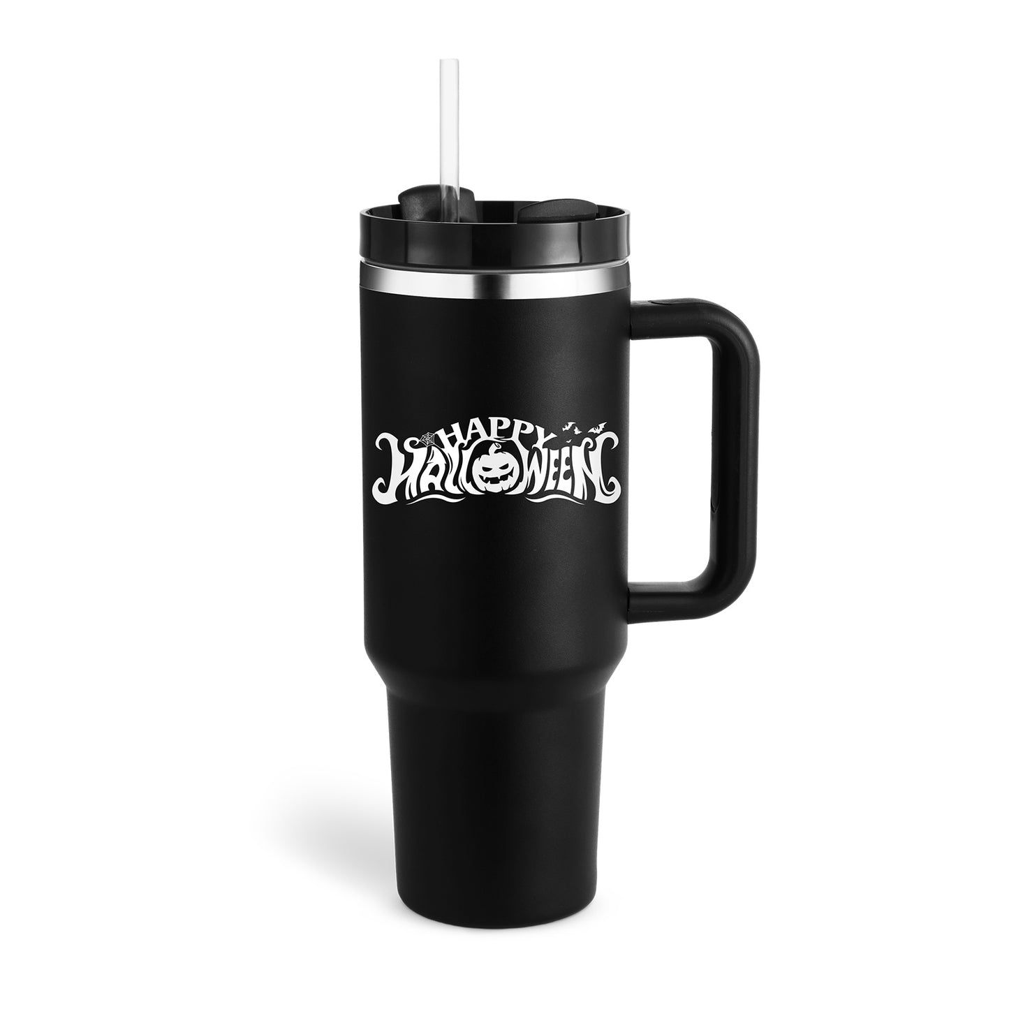 40 Oz Tumbler With Handle Straw Insulated, Stainless Steel Spill Proof Vacuum Coffee Cup Tumbler With Lid Tapered Mug Gifts For Valentine Lover Suitable For Car Gym Office Travel - DropOnline.co