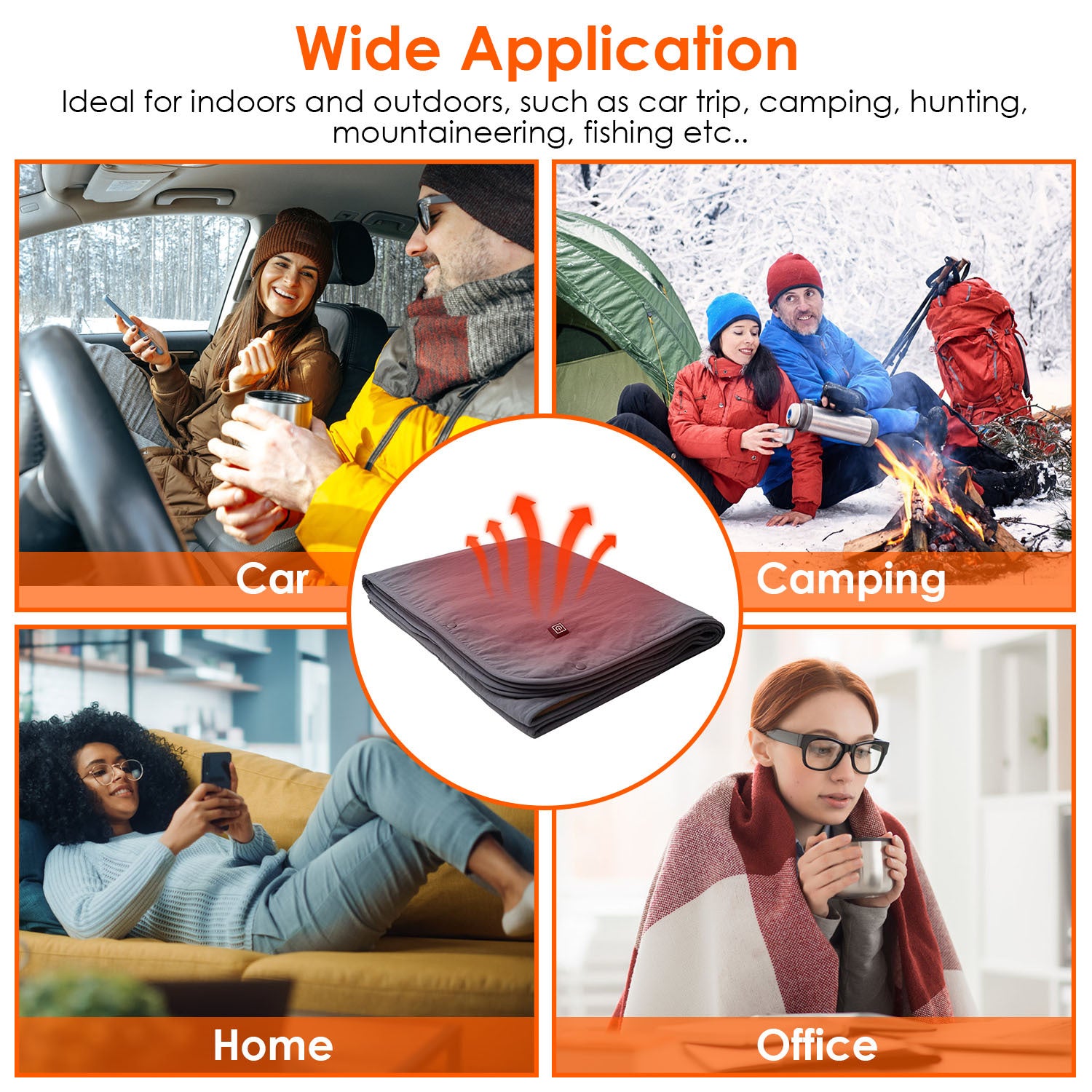 Electric Heated Throw Blanket - 53.5x37.8in Full Body Heated Shawl with 3 Heat Levels - DropOnline.co