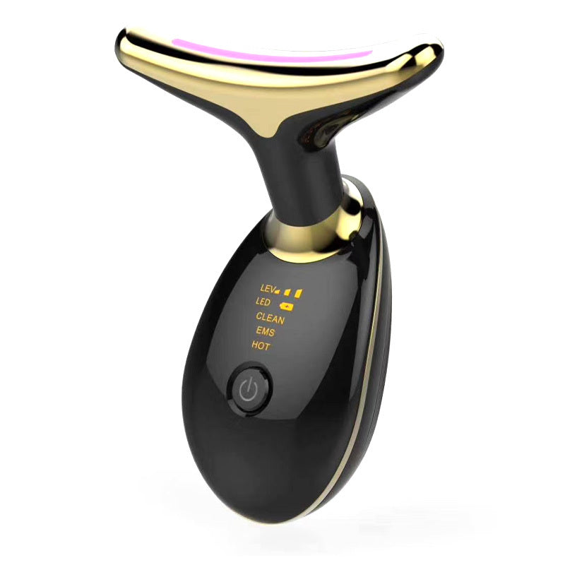 EMS Thermal Neck Lifting Massager - Electric Microcurrent Wrinkle Remover with LED Photon Therapy - DropOnline.co