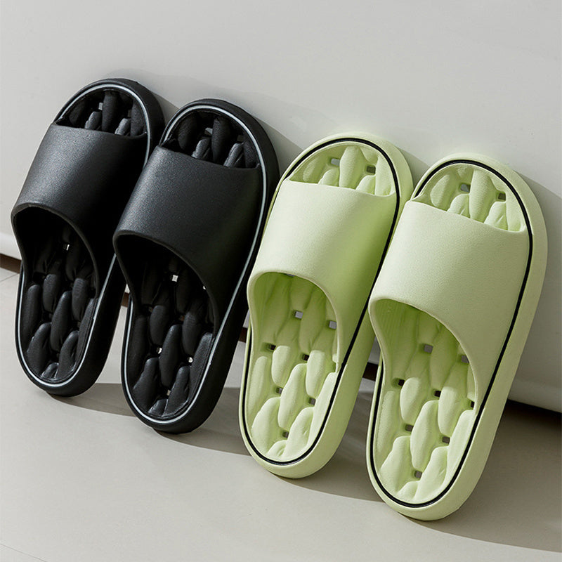 Non-slip Design Bathroom Slippers Home Summer Thick Sole Floor Bedroom House Shoes For Women Men - DropOnline.co