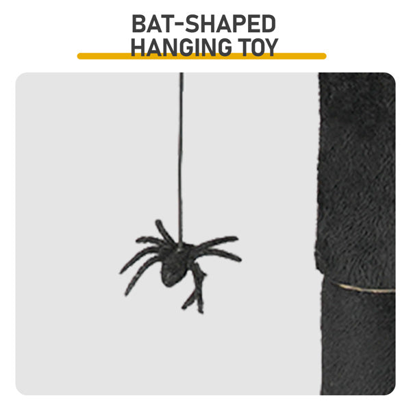 Gothic Cat Tree, Halloween Cat Tower Cat Tree With Spacious Cat Condo, Brach Shaped Scratching Post, Scratching Ladder, Spider Toy For Indoor Cats, Red & Black - DropOnline.co