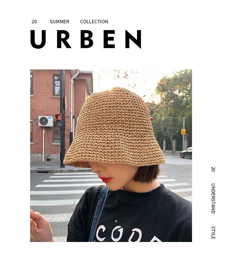 Women's Summer Straw Hat - Thin Beach Sun-Proof Hat