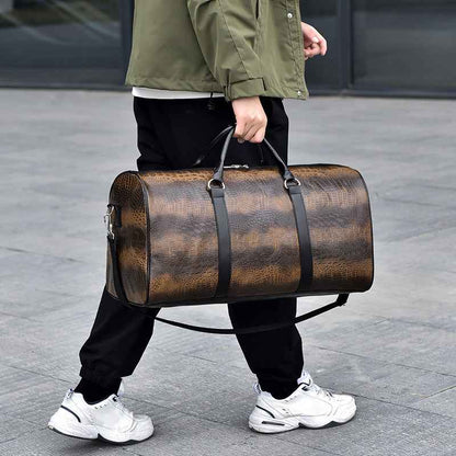 Men's Crocodile Pattern Travel Bag | Outdoor Sports Backpack
