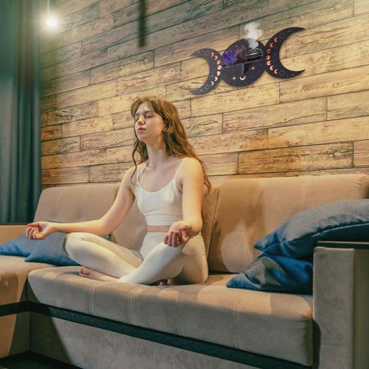 Bohemian Wood Crystal Shelving Home Decor - DropOnline.co