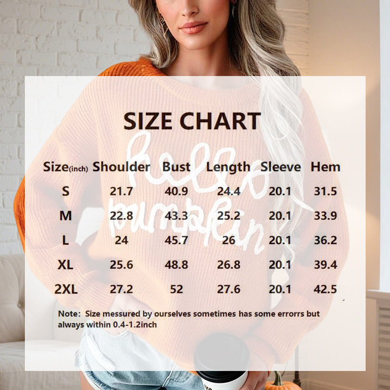 Women's Casual Round Neck Long Sleeve Letter Graphic Sweater Fall Winter Warm Comfortable Pullover Tops - DropOnline.co