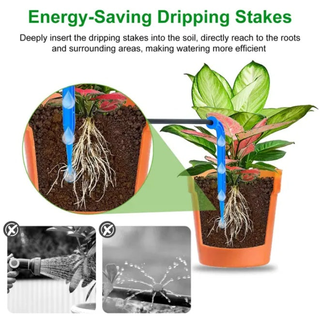 Automatic Watering System Kit With Timer Pum  Device For 12Plants Rechargeable Battery - DropOnline.co