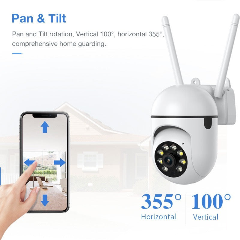 1080P Outdoor Wired WiFi PTZ Security Camera, 2.4G&5GWiFi, Auto Tracking, 2 Way Audio, Spot Night Vision, SD Card & Cloud Storage - DropOnline.co