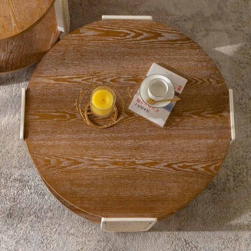 Carved Wooden Coffee Table, Retro End Table With Double-Layer Storage, Small Side Table For Living Room, Palace Style Bedside Table For Small Spaces - DropOnline.co